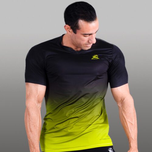 Camiseta deportiva con Dry-Fit para hombre color Negro Verde
