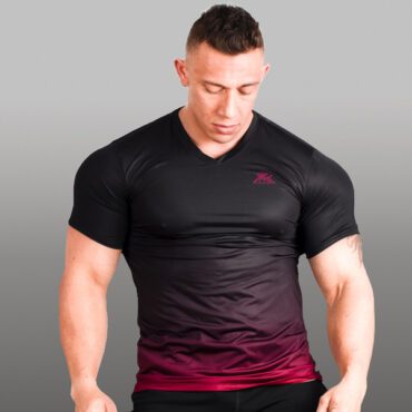 Camiseta deportiva para hombre con Dry-Fit color Negro Vino