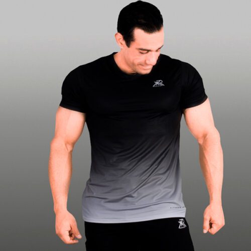 Camiseta deportiva para hombre con Dry-Fit color Negro Gris
