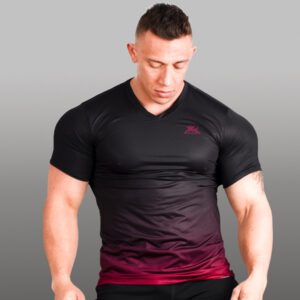 Camiseta deportiva para hombre con Dry-Fit color Negro Vino