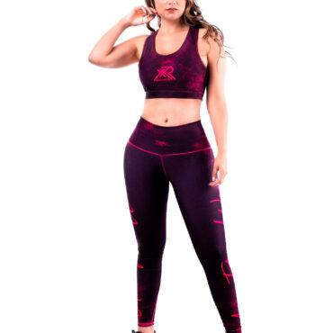 Licra Deportiva y Top Oxido Fucsia