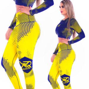 Licra Deportiva y Top Halftone Amarillo