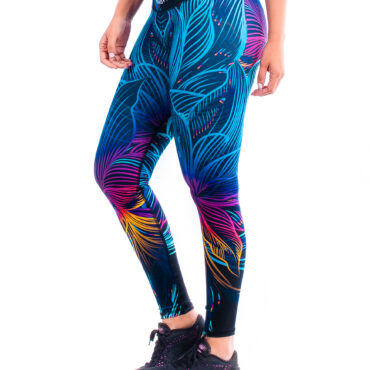 Licra Deportiva Floral Azul