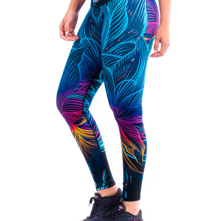 Licra Deportiva Floral Azul