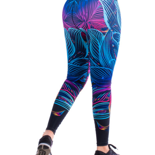 Licra Deportiva Floral Azul