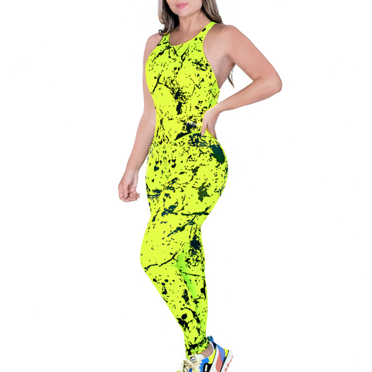 Enterizo Deportivo para mujer color Verde Neón ARMIS FITNESS