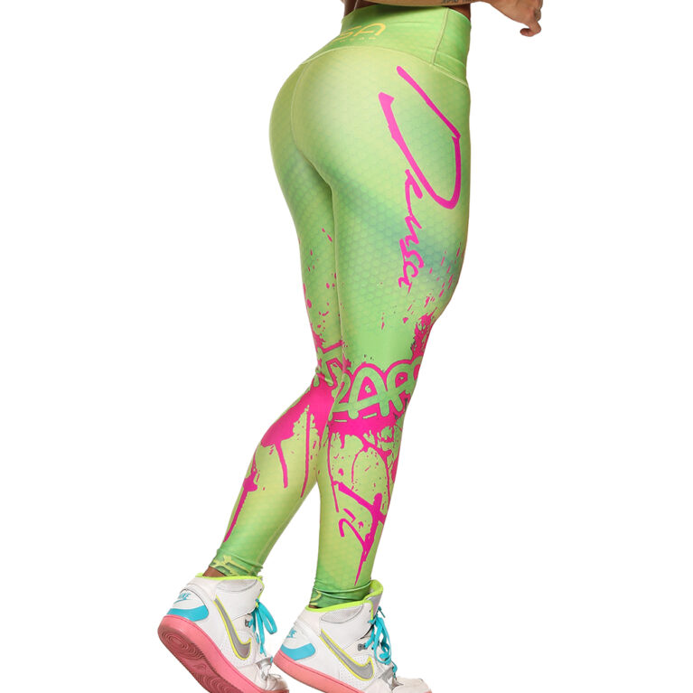 Licra Deportiva para mujer graffiti verde de ARMIS FITNESS