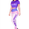 Conjunto Deportivo Licra y Camiseta Lila Neon