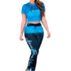 Conjunto Deportivo negro Licra y Camiseta Azul