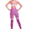 Conjunto Deportivo Licra y Top Jaspeado Rosado