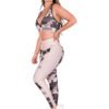 Conjunto Deportivo Licra y Top Militar Beige