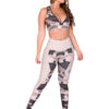 Conjunto Deportivo Licra y Top Militar Beige