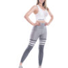 Conjunto Deportivo Licra y Top Jaspeado Gris