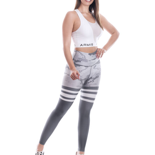 Conjunto Deportivo Top y Licra Militar Gris