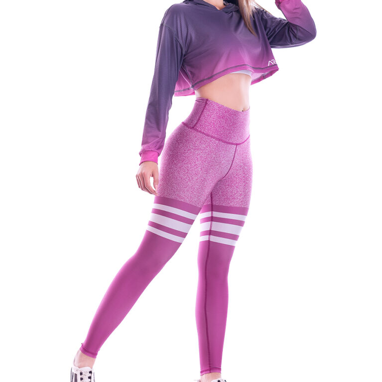 Conjunto Licra deportiva y Top Jaspe Degradado Rosado ARMIS