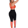 Conjunto Deportivo Licra y Top Negro y Naranja Neon