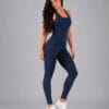 Enterizo deportivo azul para mujer vista frontal Armis Fitness