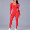 Enterizo Deportivo Manga Larga para Mujer rojo coral - ARMIS FITNESS