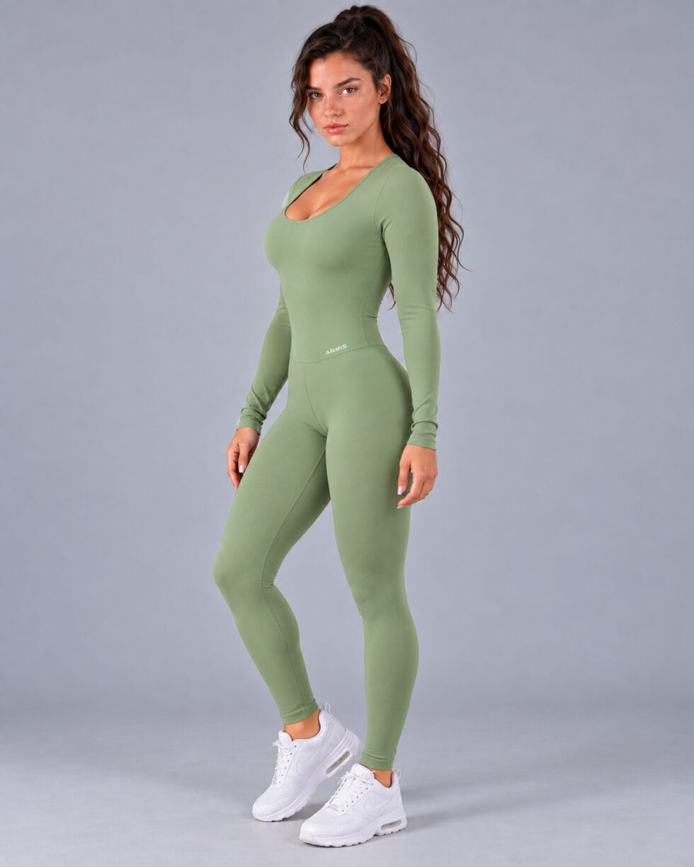 Enterizo Deportivo Manga Larga para Mujer verde - ARMIS FITNESS